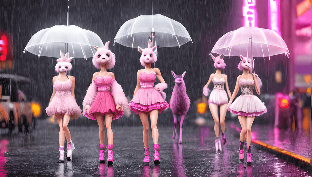 Lamas auf einer Fashion Show