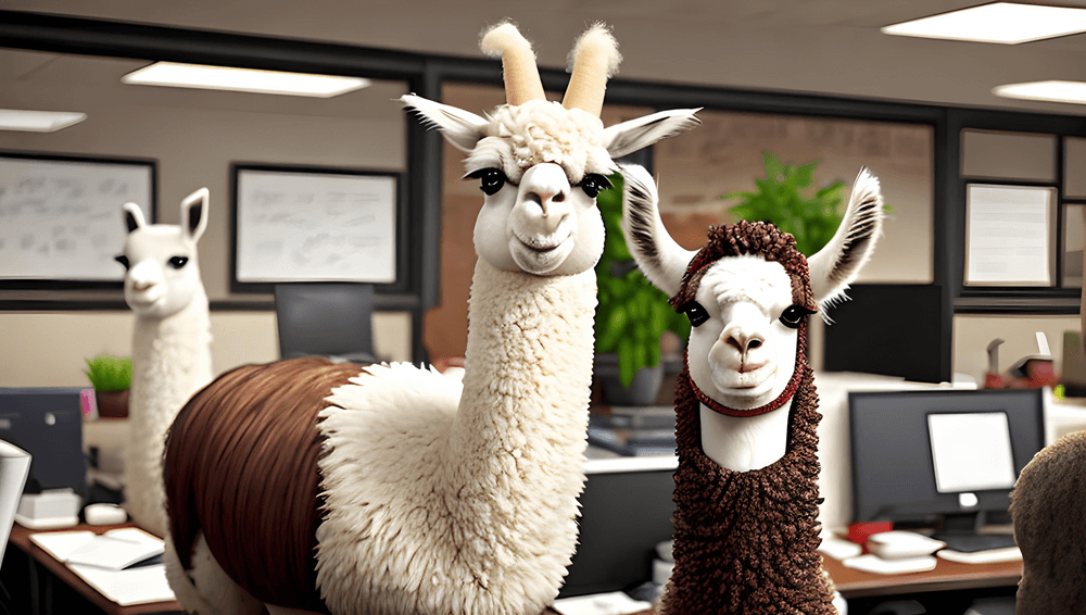 Lamas im Büro